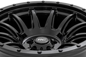 Wheel - Rough Country - 90 Series, One-Piece, 20x9, 6x5.5, 0mm - Gloss Black
